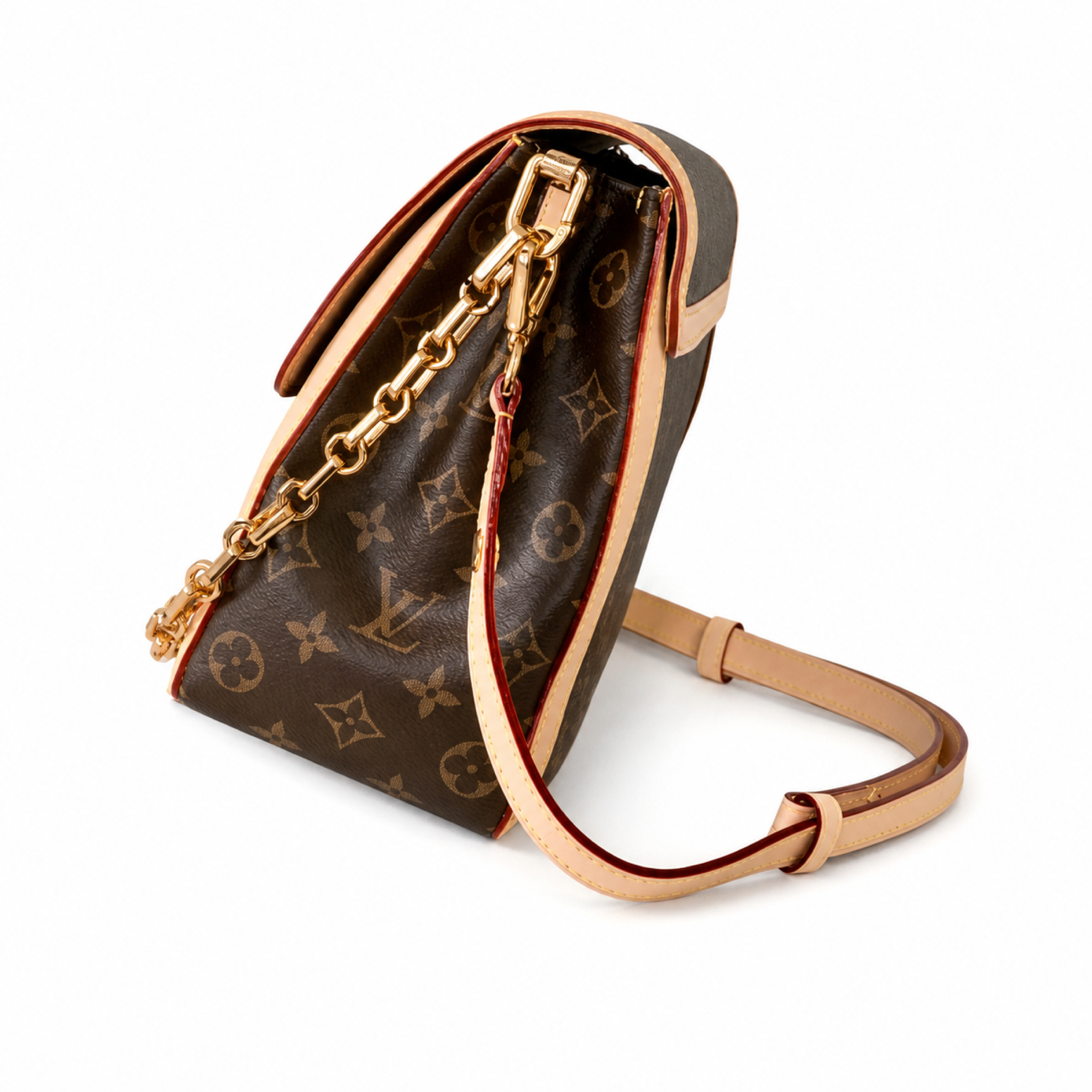 Louis Vuitton Dauphine MM — Monogram Canvas, Gold Dauphine Lock & Oval Chain