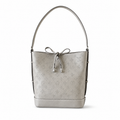 Louis Vuitton Mahina Bucket — Galet Grey Perforated Calfskin, Laser-Cut Monogram & Silver Hardware