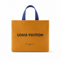 Louis Vuitton Mini Tote — Smooth Leather in Caramel with Cobalt Blue Handles