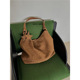 Caramel Woven Leather Large Hobo Shoulder Bag with Star Charm