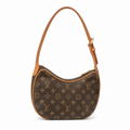 Louis Vuitton Croissant MM — Monogram Canvas, Vachetta Trim & Piping, Gold Square Buckle Strap