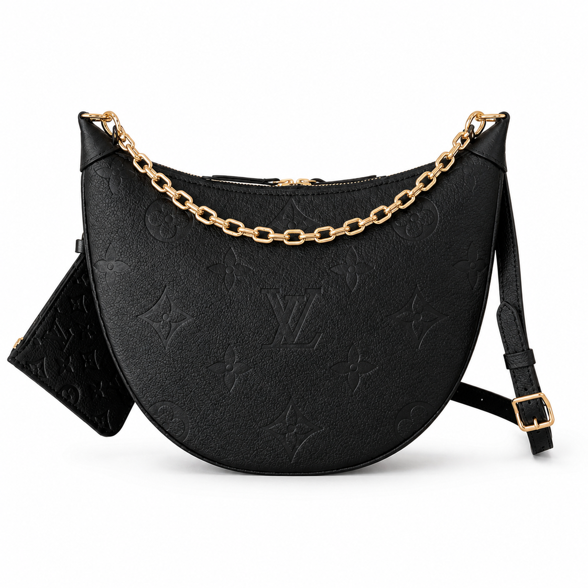 LV Loop Half-Moon Bag | Empreinte Embossed Leather Gold Chain