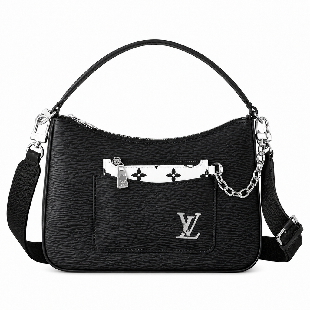 Louis Vuitton Croisette — Noir Epi Leather & Monogram Canvas Strap