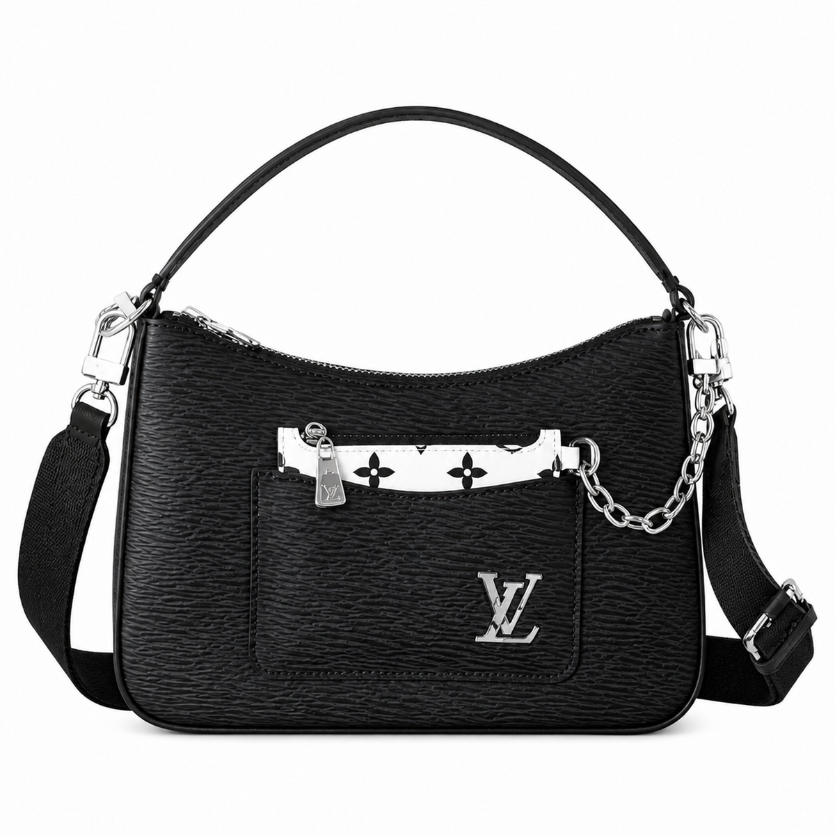 Louis Vuitton Croisette — Noir Epi Leather & Monogram Canvas Strap