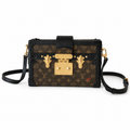 Louis Vuitton Petite Malle — Monogram Canvas & Black Leather