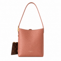 LV Rose Pink Grained Leather Shoulder Bucket Bag | With Monogram Coin Purse