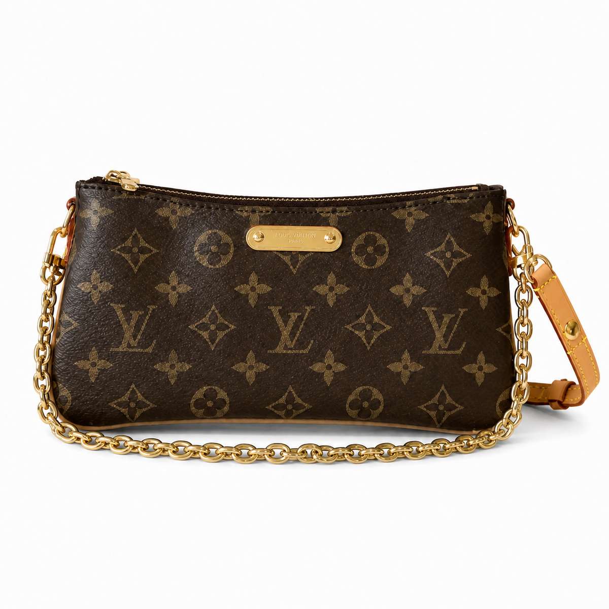 Louis Vuitton Pochette Métis — Monogram Canvas, Wide Vachetta & Gold Chain