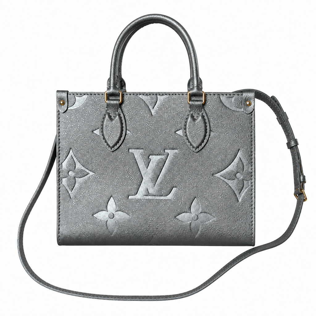 Louis Vuitton Pochette Métis East West — Argent Metallic Giant Empreinte & Wrist Strap