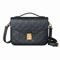 Louis Vuitton Pochette Métis — Black Empreinte, Gold Square Push-Lock, Top Handle & Adjustable Strap