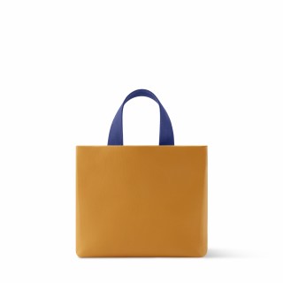Louis Vuitton Mini Tote — Smooth Leather in Caramel with Cobalt Blue Handles