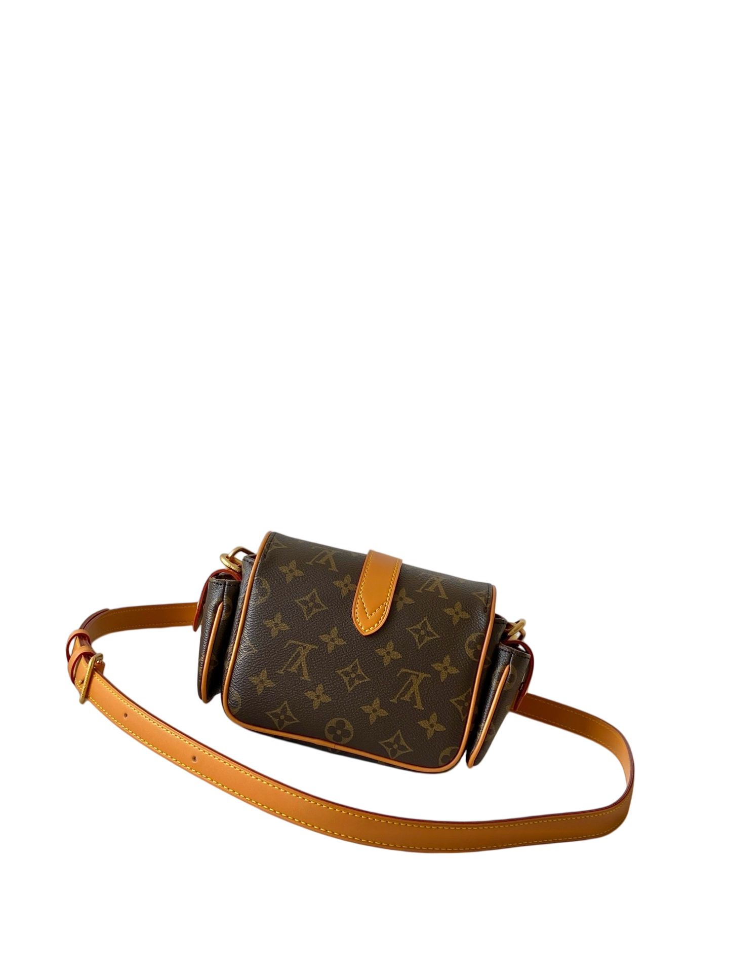 LV Monogram Flap Crossbody Bag | Vintage Gold Clasp Mini Bag