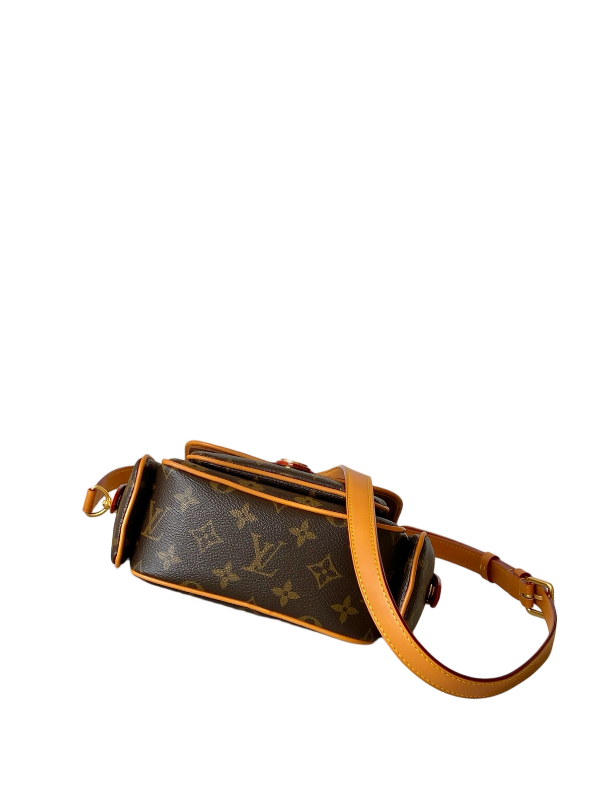LV Monogram Flap Crossbody Bag | Vintage Gold Clasp Mini Bag