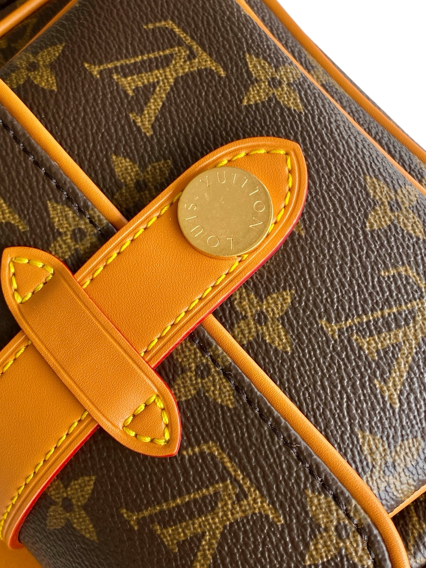 LV Monogram Flap Crossbody Bag | Vintage Gold Clasp Mini Bag