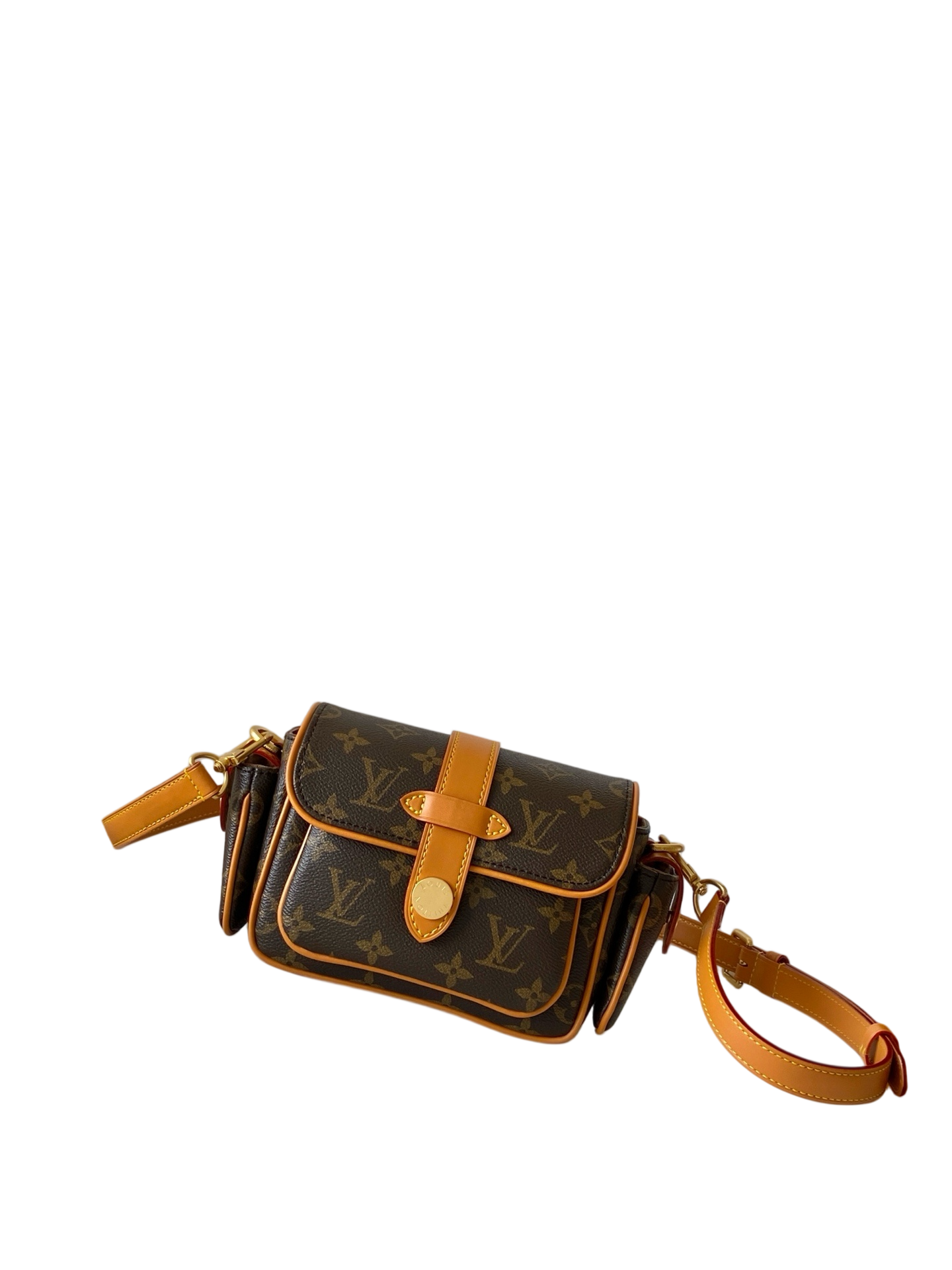 LV Monogram Flap Crossbody Bag | Vintage Gold Clasp Mini Bag