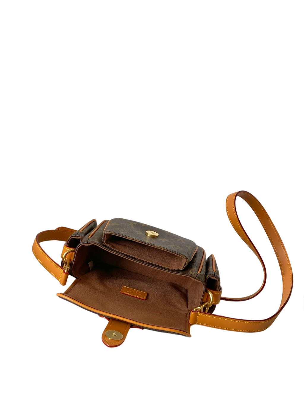 LV Monogram Flap Crossbody Bag | Vintage Gold Clasp Mini Bag